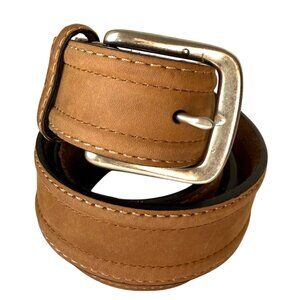 Work N' Sport Leather Silver Buckle Belt Men's Brown Western Everyday Outdoor